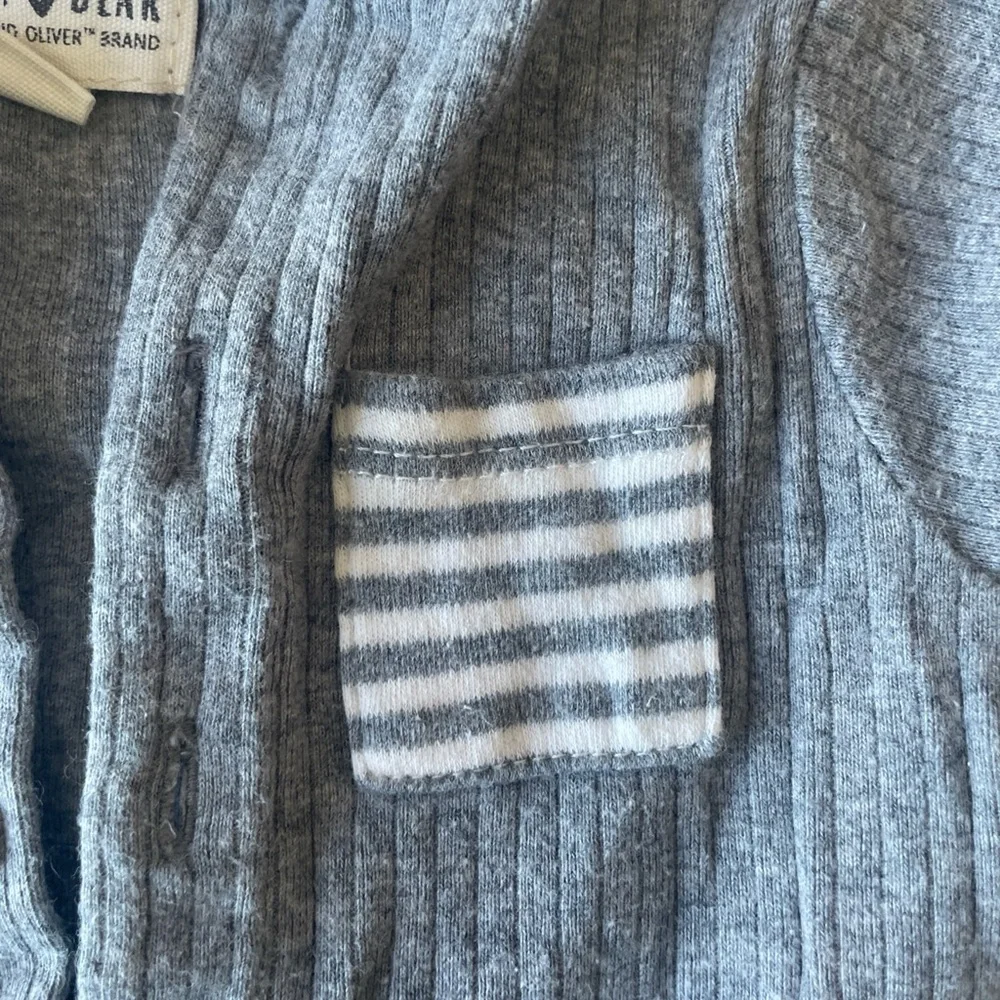 Stylish Gray Striped Kids Bodysuit